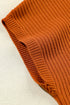 Ribbed Mock Neck Patch Pocket Drop Shoulder Short Sleeve Sweater